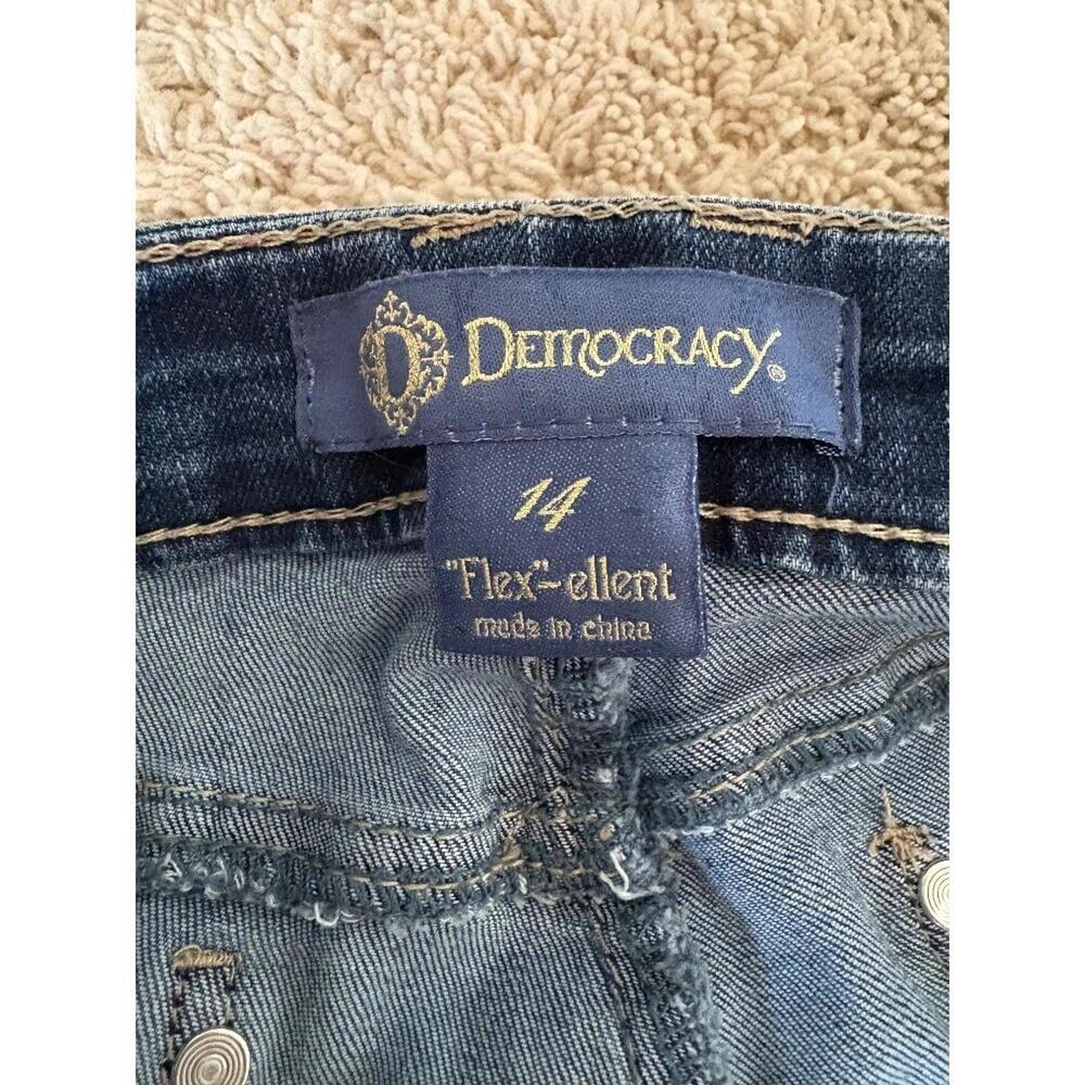 Democracy Distressed Denim Jeans Flex-ellent Stretch Ankle Women's Size 14 - Picture 11 of 12